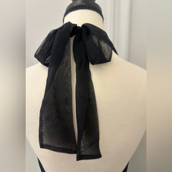 BCBGMaxAzria Black Vintage Y2K Fairy Grunge Midi Halter Dress (Size Small) - Picture 4 of 7